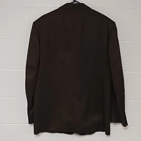 Oscar De Larenta 100% Wool Blazer suit Coat Jacket Brown & Black 46 Long - Picture 2 of 12